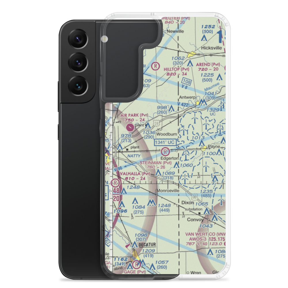 Basting Airport (3II3) VFR Sectional Samsung Case Samsung Galaxy S22 Plus model shown