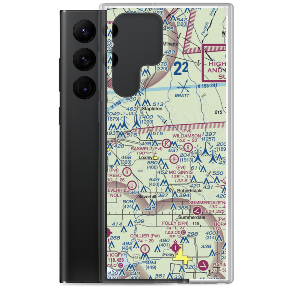 Baswell Airport (57AL) VFR Sectional Samsung Case Samsung Galaxy S22 Ultra model shown