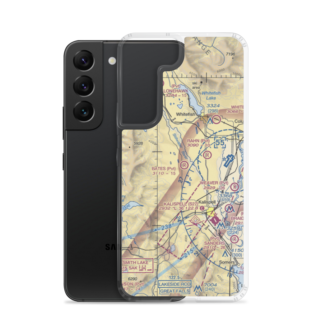 Bates Airstrip (2MT0) VFR Sectional Samsung Case Samsung Galaxy S22 model shown