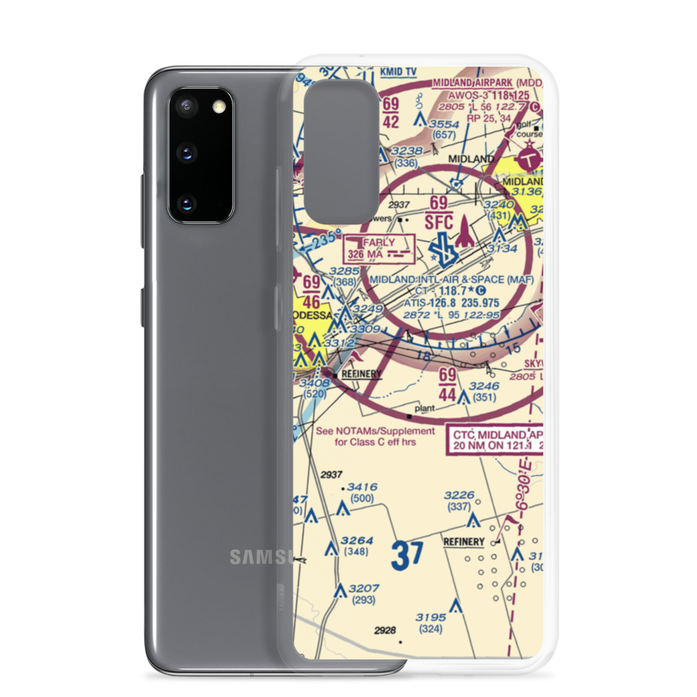 Bates Field (71TA) VFR Sectional Samsung Case Samsung Galaxy S20 model shown