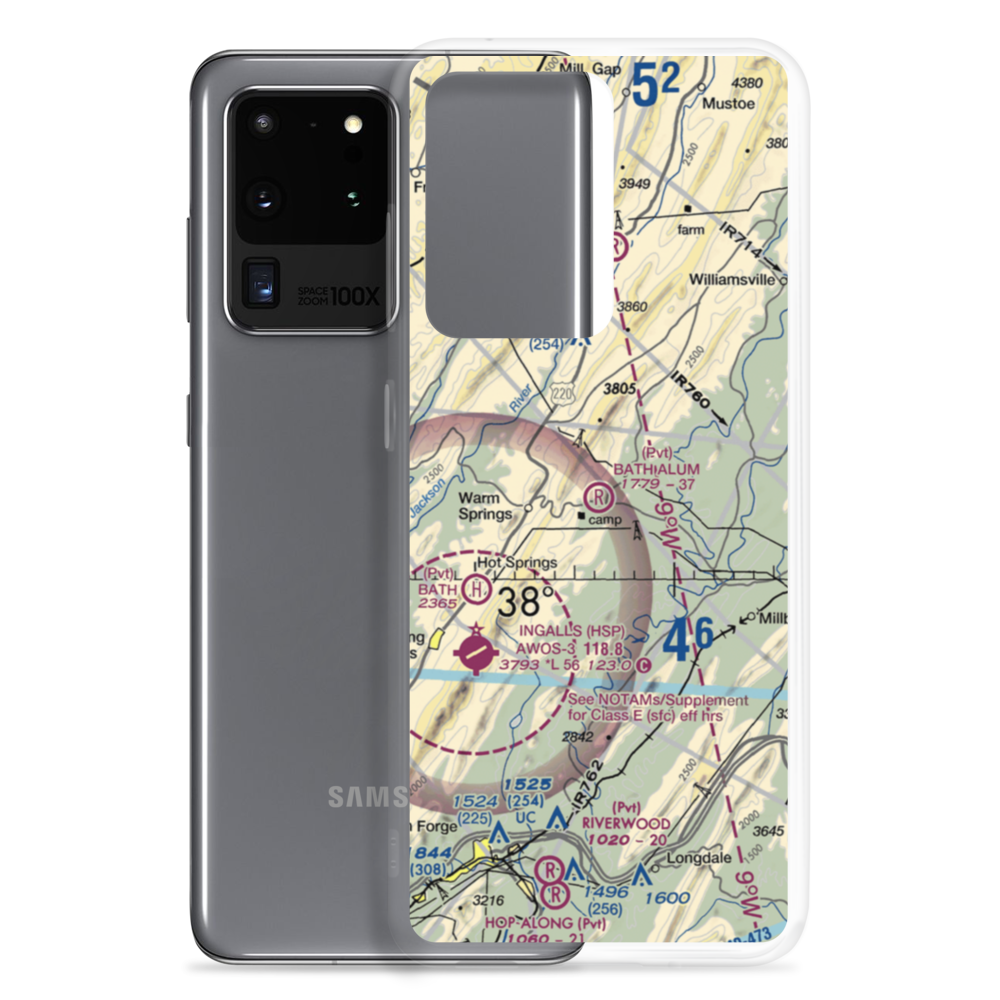 Bath Alum Airport (9VA0) VFR Sectional Samsung Case Samsung Galaxy S20 Ultra model shown