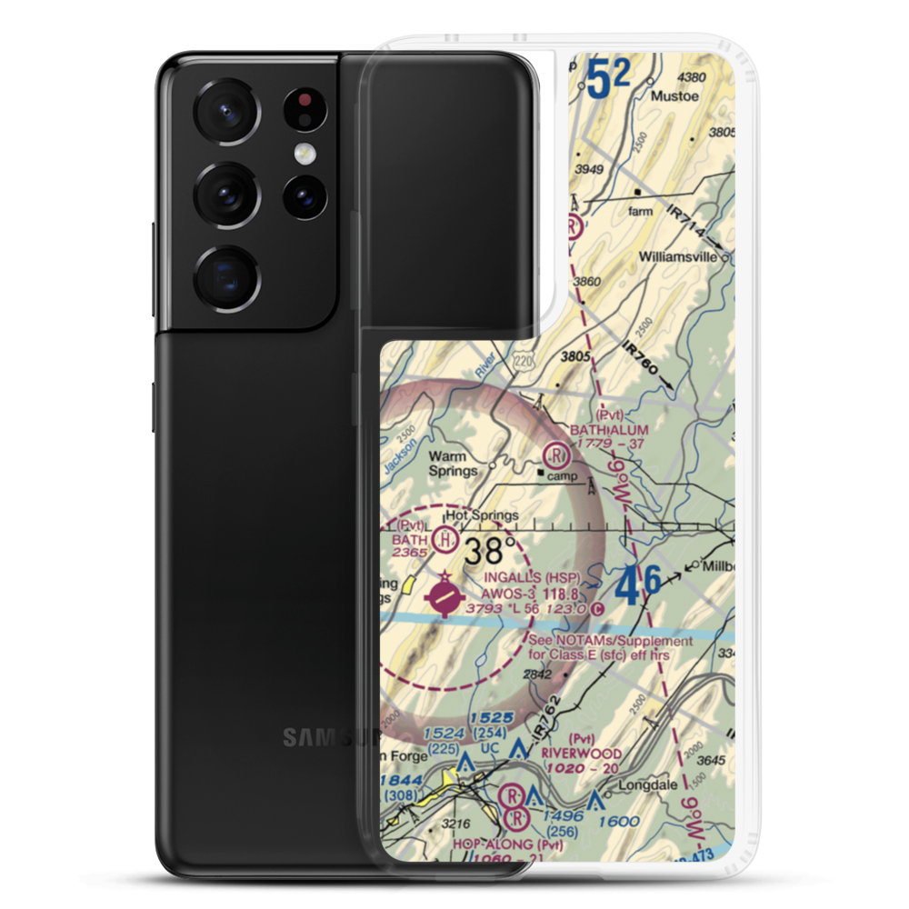 Bath Alum Airport (9VA0) VFR Sectional Samsung Case Samsung Galaxy S21 Ultra model shown