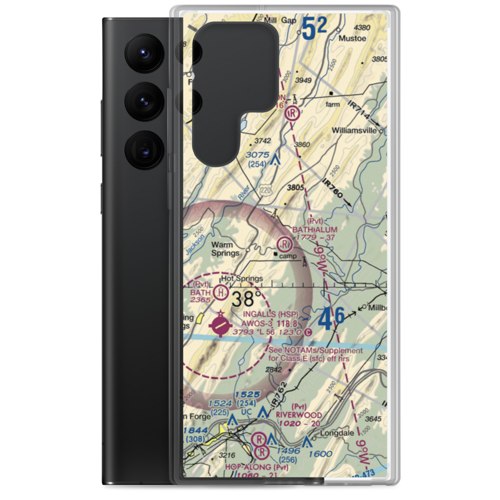 Bath Alum Airport (9VA0) VFR Sectional Samsung Case Samsung Galaxy S22 Ultra model shown