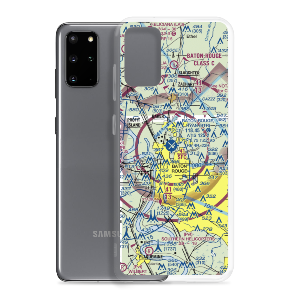 Baton Rouge Metropolitan Airport (BTR) VFR Sectional Samsung Case Samsung Galaxy S20 Plus model shown