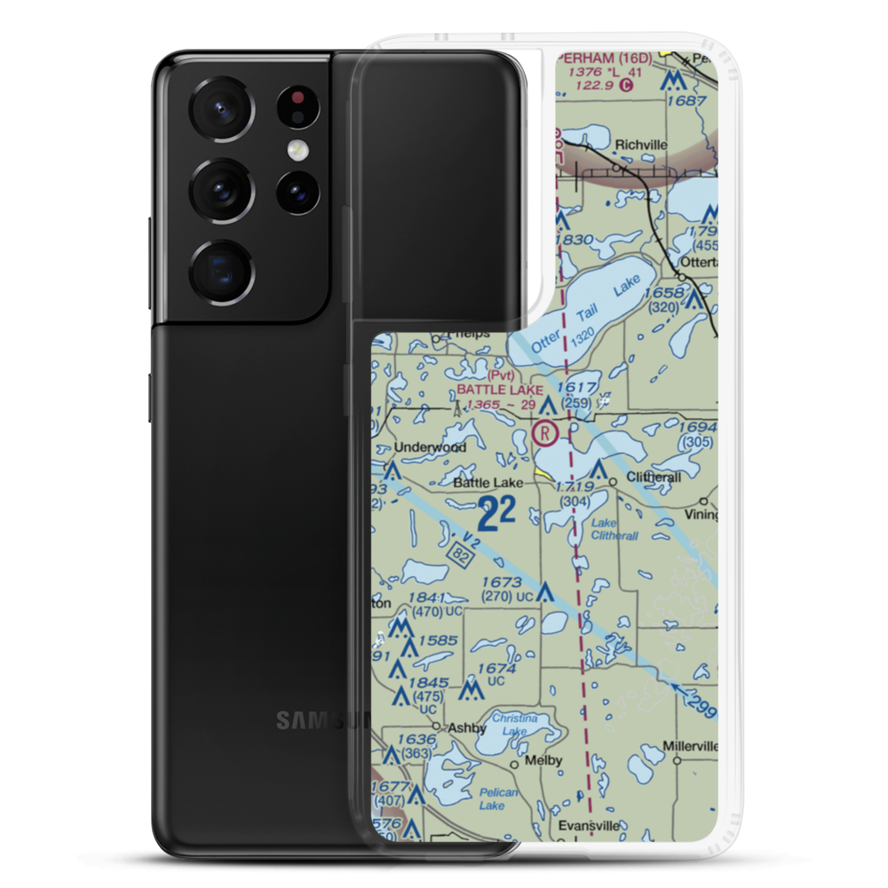 Battle Lake Municipal Airport (00MN) VFR Sectional Samsung Case Samsung Galaxy S21 Ultra model shown