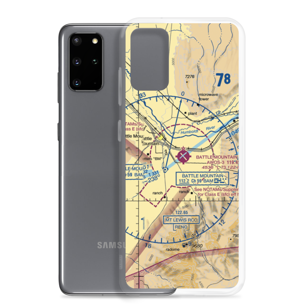 Battle Mountain Airport (BAM) VFR Sectional Samsung Case Samsung Galaxy S20 Plus model shown