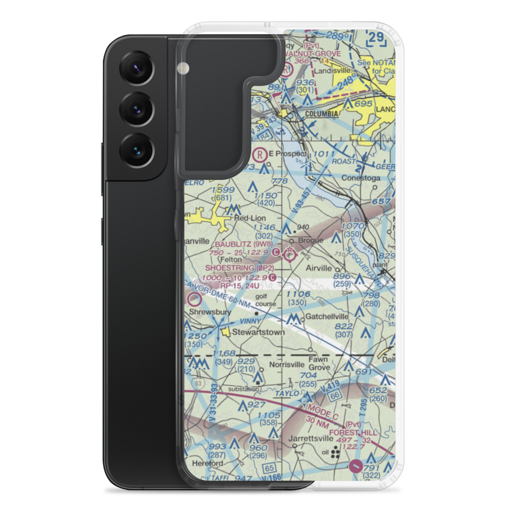 Baublitz Commercial Airport (9W8) VFR Sectional Samsung Case Samsung Galaxy S22 Plus model shown