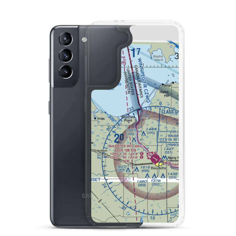 Baudette Flying Service Seaplane Base (16MN) VFR Sectional Samsung Case Samsung Galaxy S21 model shown