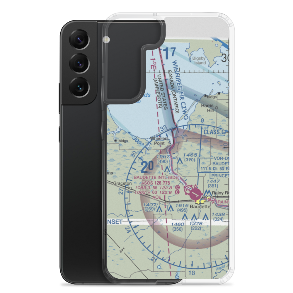 Baudette Flying Service Seaplane Base (16MN) VFR Sectional Samsung Case Samsung Galaxy S22 Plus model shown