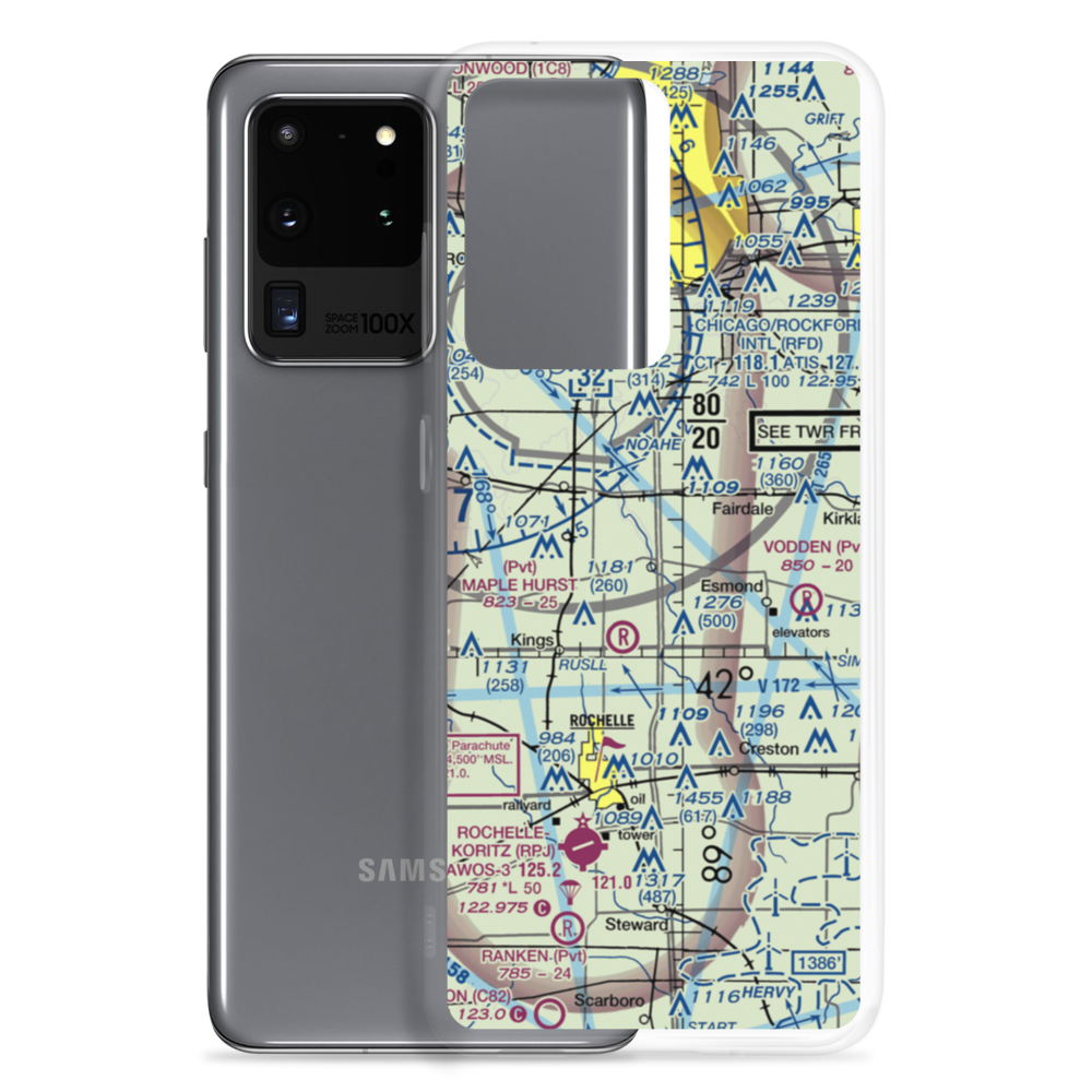 Bauer Airport (93IL) VFR Sectional Samsung Case Samsung Galaxy S20 Ultra model shown