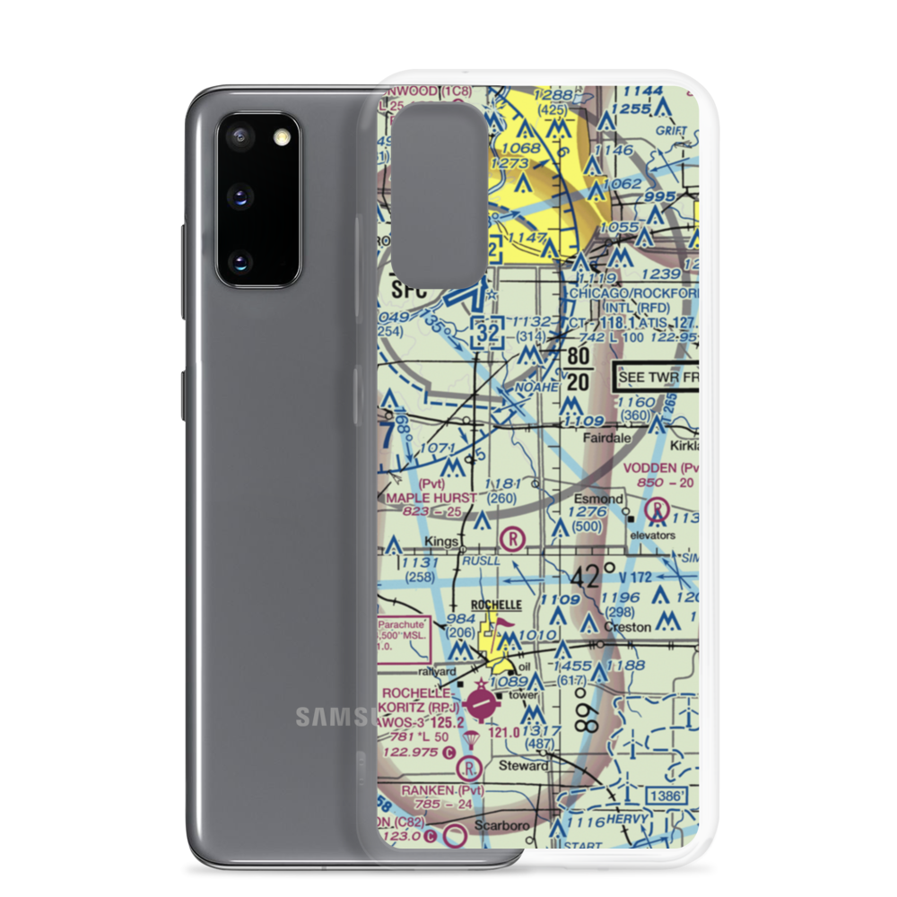 Bauer Airport (93IL) VFR Sectional Samsung Case Samsung Galaxy S20 model shown