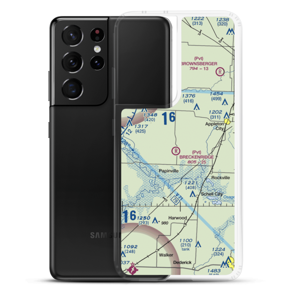 Bauer Pgi Airport (MU55) VFR Sectional Samsung Case Samsung Galaxy S21 Ultra model shown
