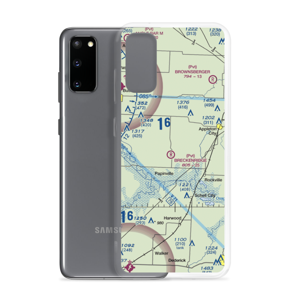 Bauer Pgi Airport (MU55) VFR Sectional Samsung Case Samsung Galaxy S20 model shown