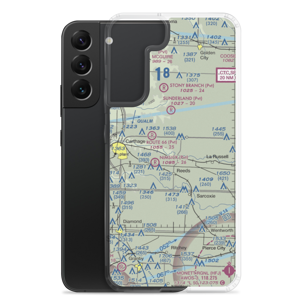 Baugh Flight Park Ultralightport (MO16) VFR Sectional Samsung Case Samsung Galaxy S22 Plus model shown