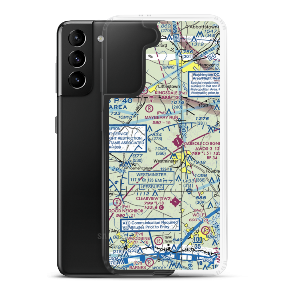 Baugher's Orchard Airport (07MD) VFR Sectional Samsung Case Samsung Galaxy S21 Plus model shown