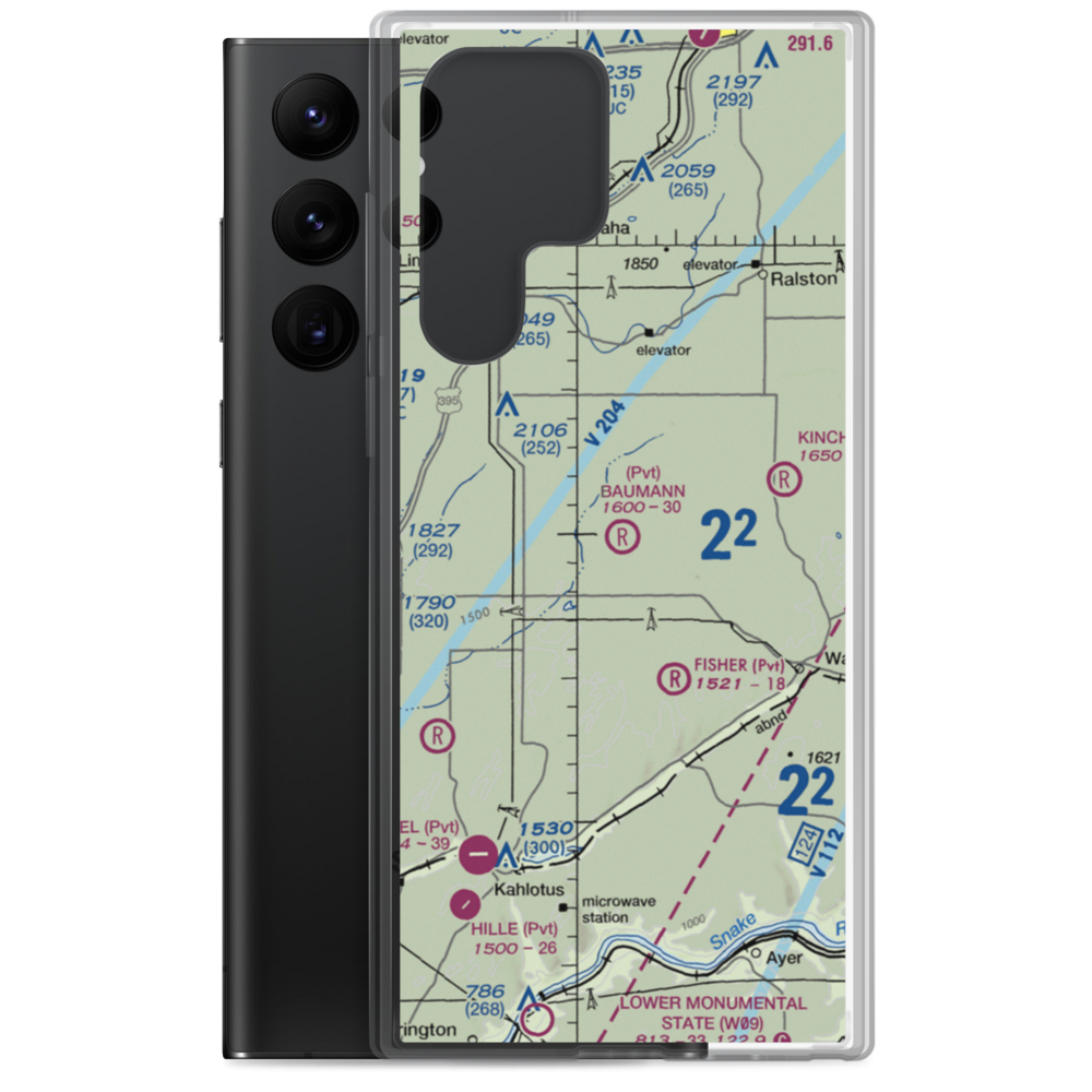 Baumann Farm Inc. Airport (37WA) VFR Sectional Samsung Case Samsung Galaxy S22 Ultra model shown