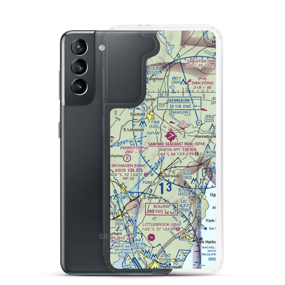 Bauneg Beg Seaplane Base (ME57) VFR Sectional Samsung Case Samsung Galaxy S21 model shown