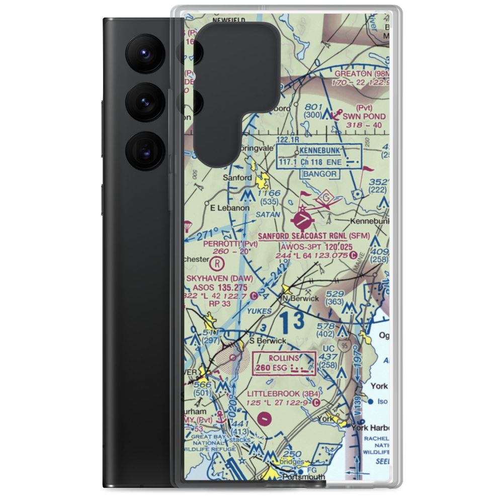 Bauneg Beg Seaplane Base (ME57) VFR Sectional Samsung Case Samsung Galaxy S22 Ultra model shown