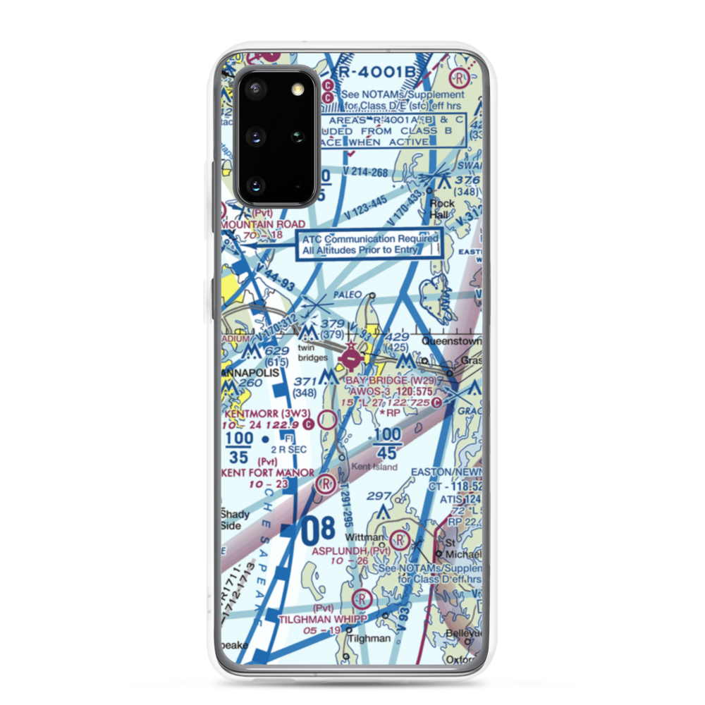 Bay Bridge Airport (W29) VFR Sectional Samsung Case Samsung Galaxy S20 Plus model shown