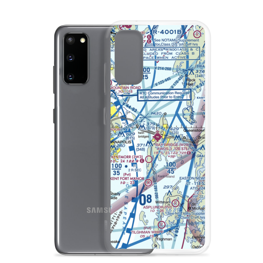 Bay Bridge Airport (W29) VFR Sectional Samsung Case Samsung Galaxy S20 model shown