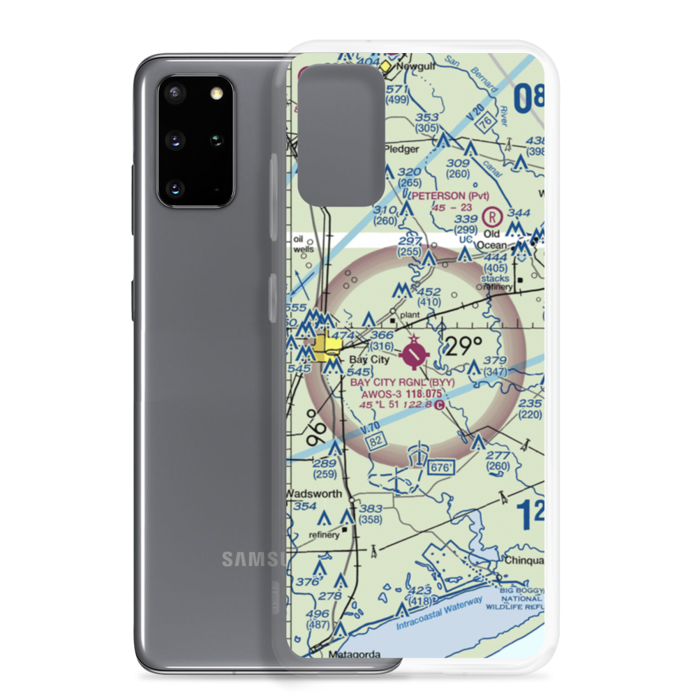 Bay City Municipal Airport (BYY) VFR Sectional Samsung Case Samsung Galaxy S20 Plus model shown