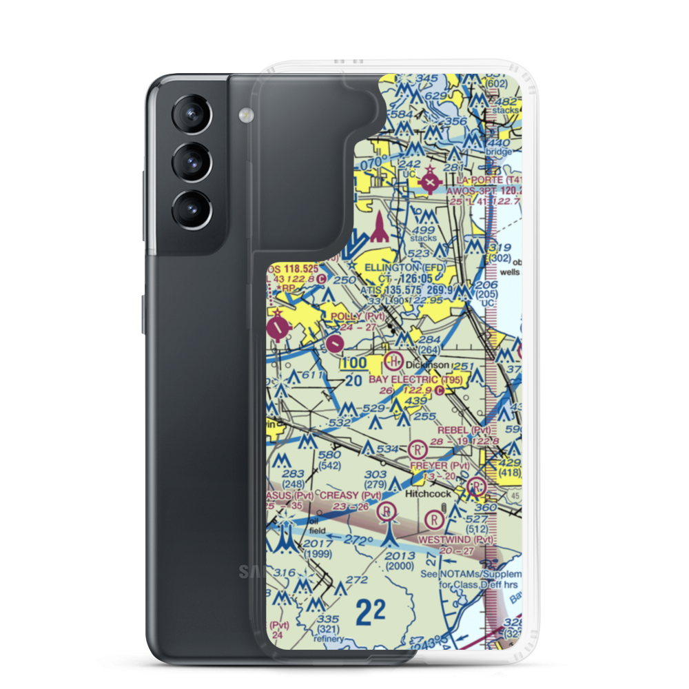 Bay Electric Supply Heliport (T95) VFR Sectional Samsung Case Samsung Galaxy S21 model shown