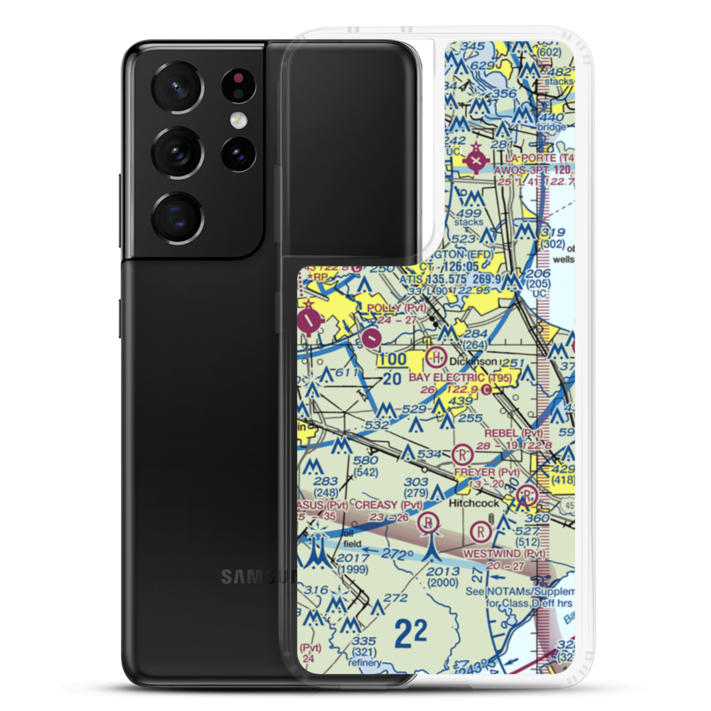 Bay Electric Supply Heliport (T95) VFR Sectional Samsung Case Samsung Galaxy S21 Ultra model shown