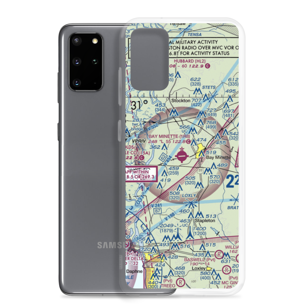 Bay Minette Municipal Airport (1R8) VFR Sectional Samsung Case Samsung Galaxy S20 Plus model shown