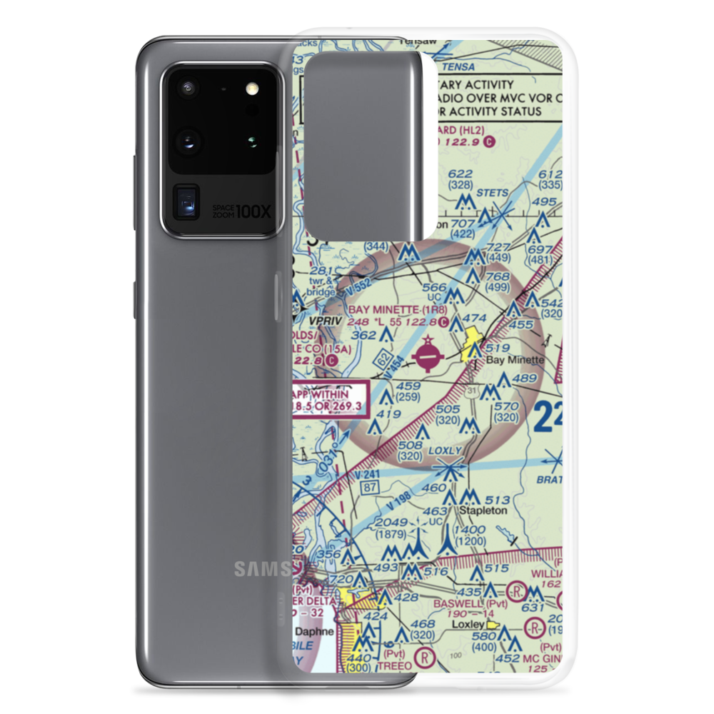 Bay Minette Municipal Airport (1R8) VFR Sectional Samsung Case Samsung Galaxy S20 Ultra model shown