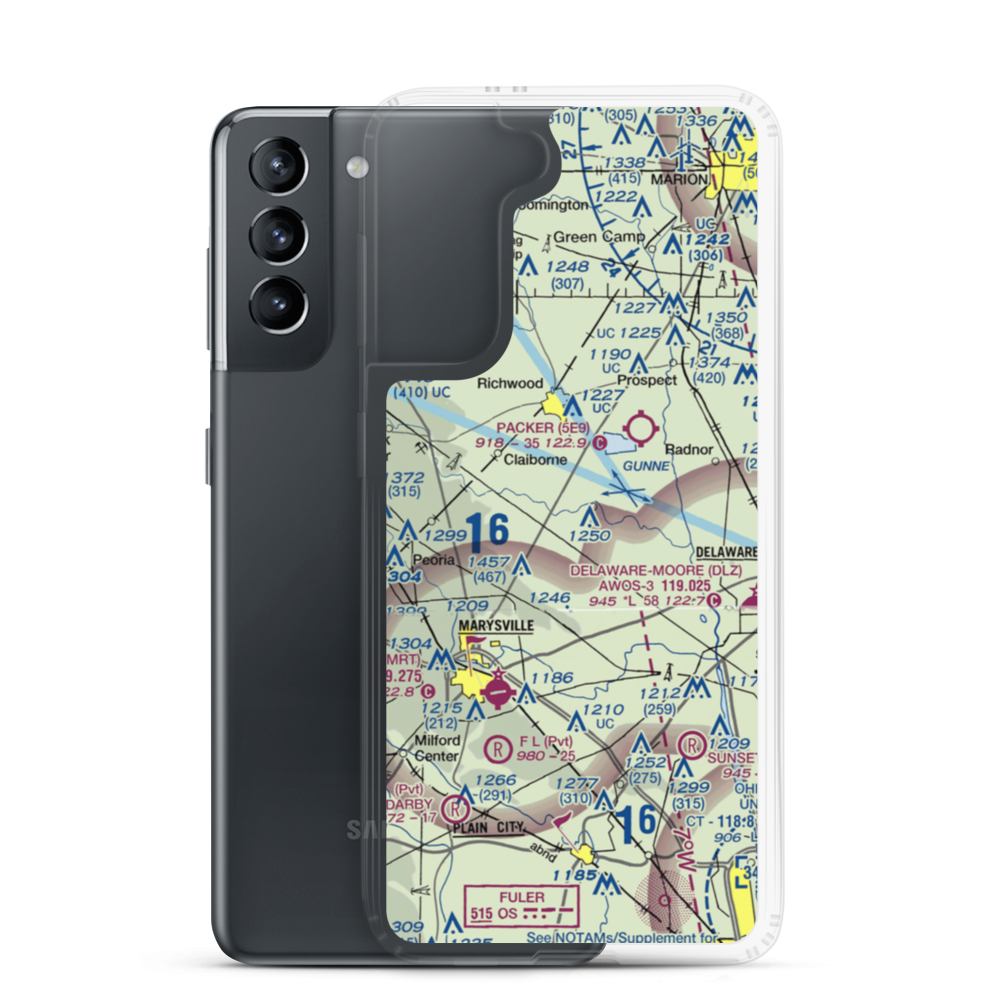 Bayes Airport (9OI7) VFR Sectional Samsung Case Samsung Galaxy S21 model shown