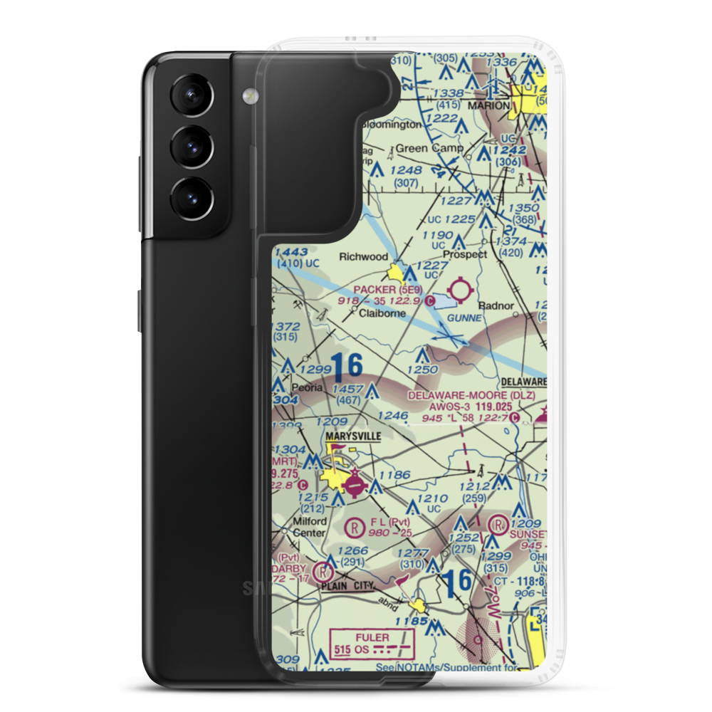 Bayes Airport (9OI7) VFR Sectional Samsung Case Samsung Galaxy S21 Plus model shown