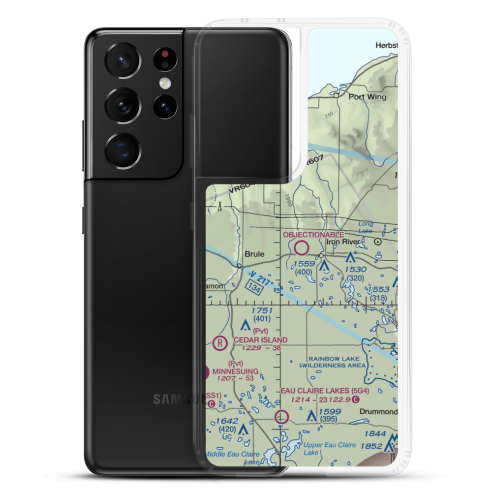 Bayfield County Airport (Y77) VFR Sectional Samsung Case Samsung Galaxy S21 Ultra model shown