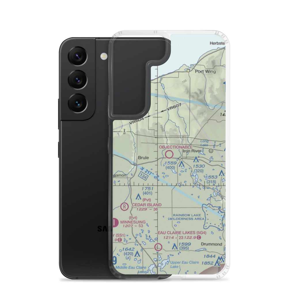 Bayfield County Airport (Y77) VFR Sectional Samsung Case Samsung Galaxy S22 model shown