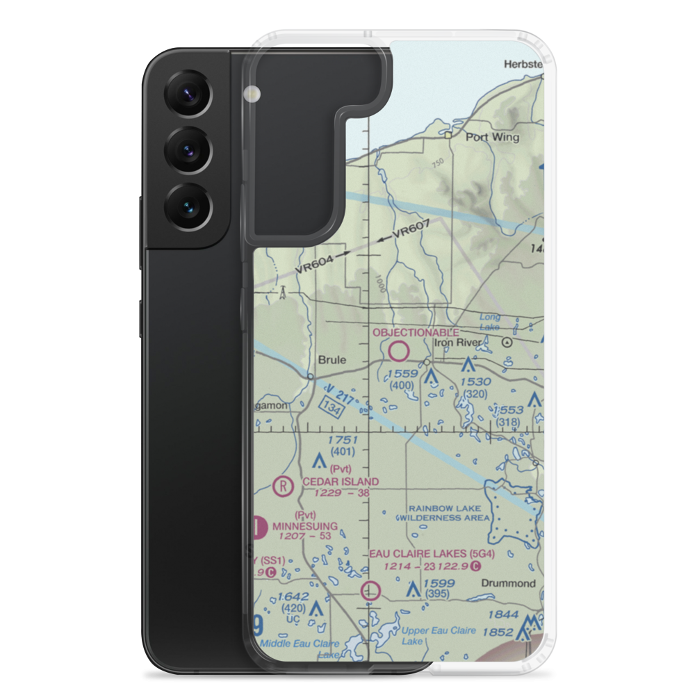 Bayfield County Airport (Y77) VFR Sectional Samsung Case Samsung Galaxy S22 Plus model shown