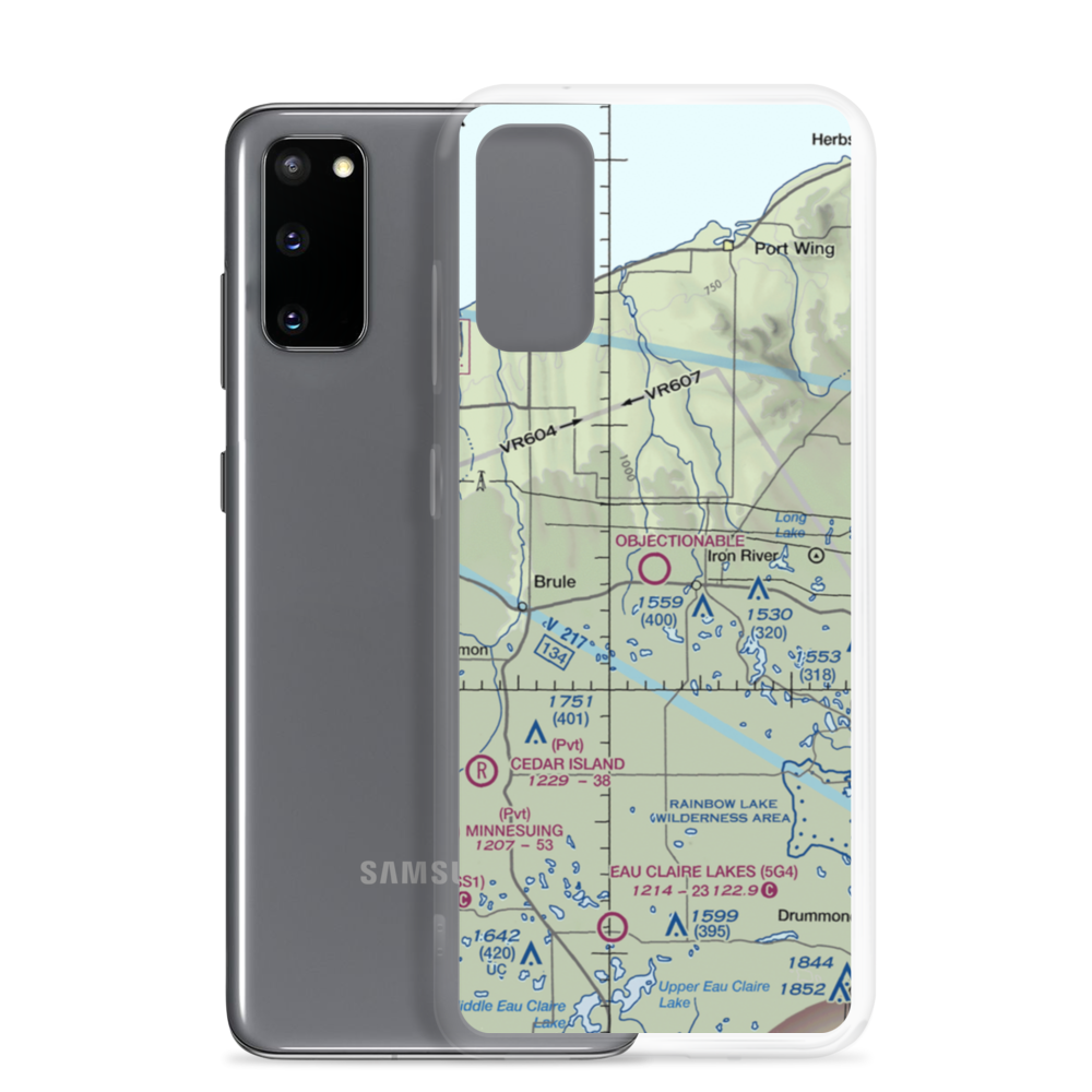 Bayfield County Airport (Y77) VFR Sectional Samsung Case Samsung Galaxy S20 model shown
