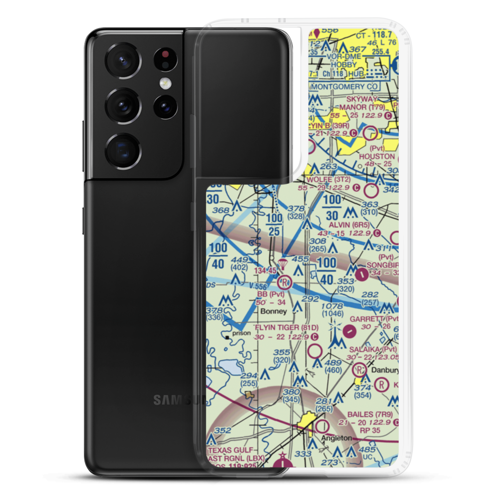 Bayless Airport (TS90) VFR Sectional Samsung Case Samsung Galaxy S21 Ultra model shown
