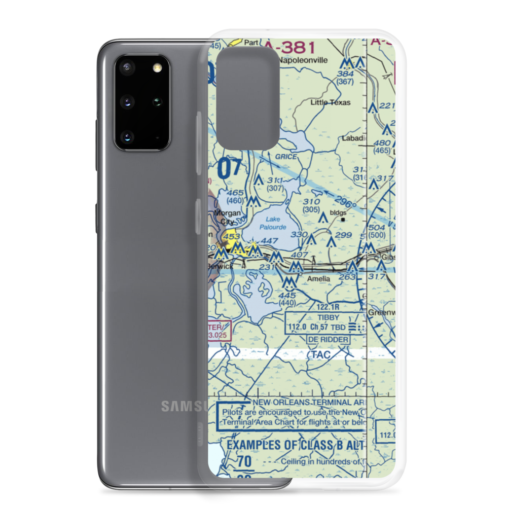 Bayou Boeuf Seaplane Base (LA64) VFR Sectional Samsung Case Samsung Galaxy S20 Plus model shown