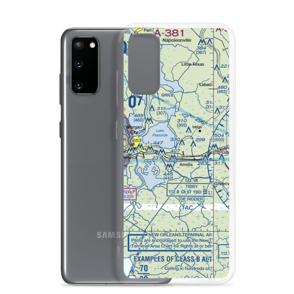 Bayou Boeuf Seaplane Base (LA64) VFR Sectional Samsung Case Samsung Galaxy S20 model shown