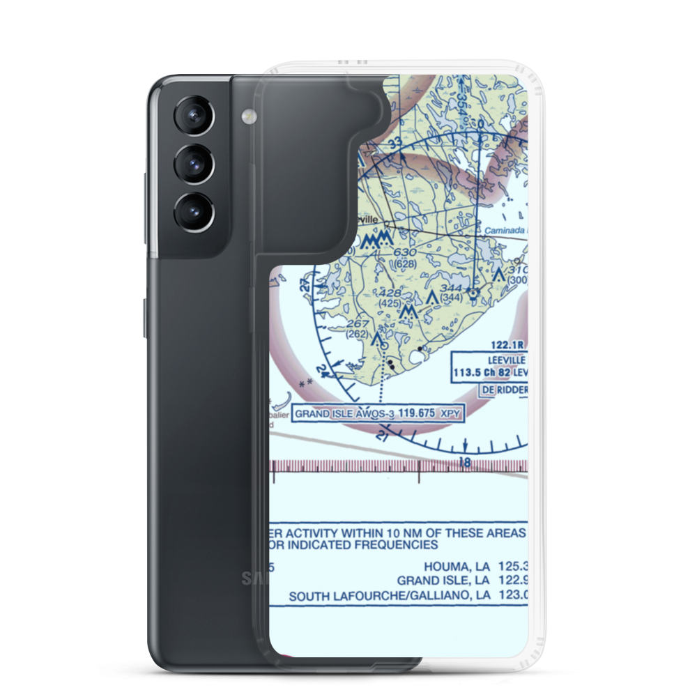 Bayou Fourchon Seaplane Base (1LA4) VFR Sectional Samsung Case Samsung Galaxy S21 model shown
