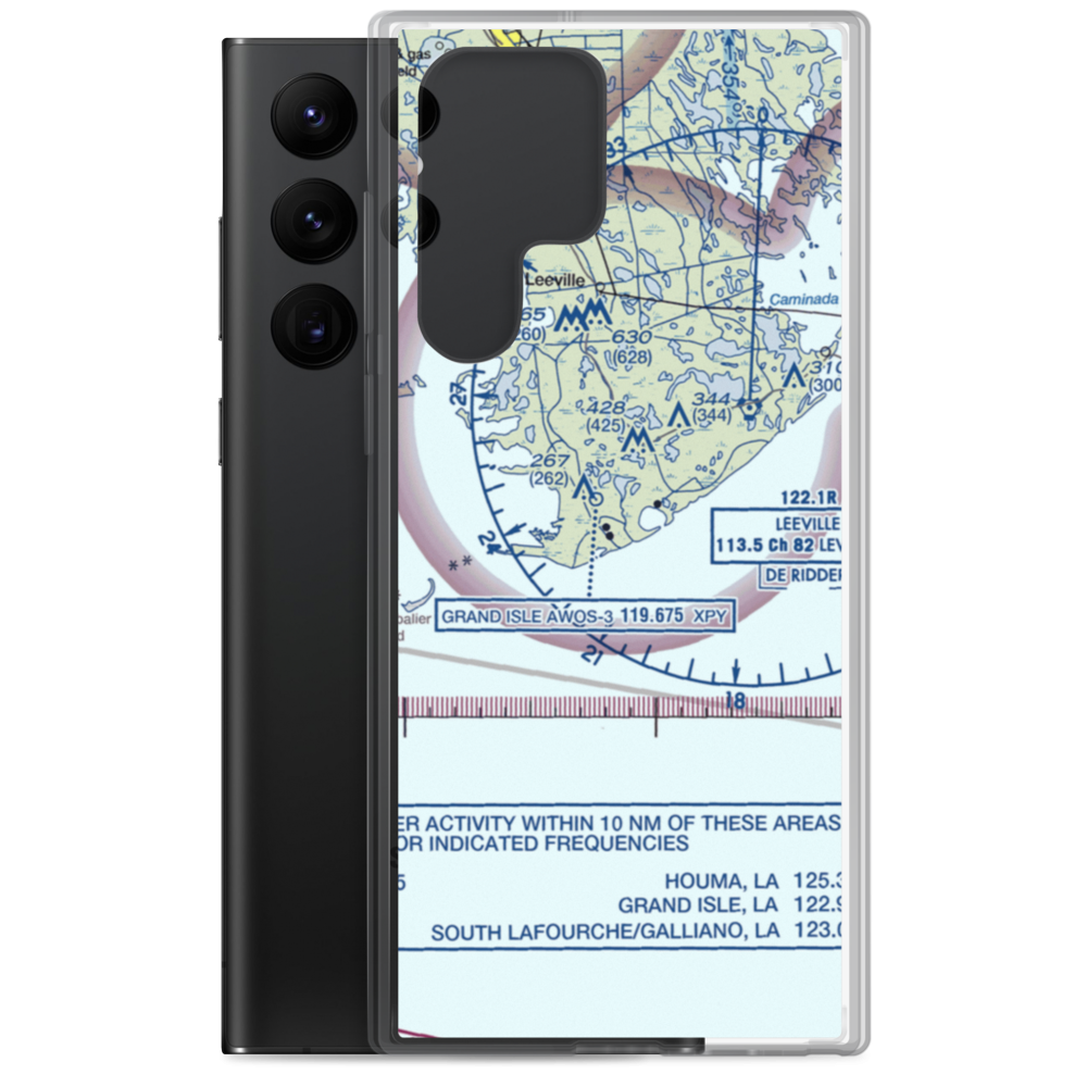 Bayou Fourchon Seaplane Base (1LA4) VFR Sectional Samsung Case Samsung Galaxy S22 Ultra model shown
