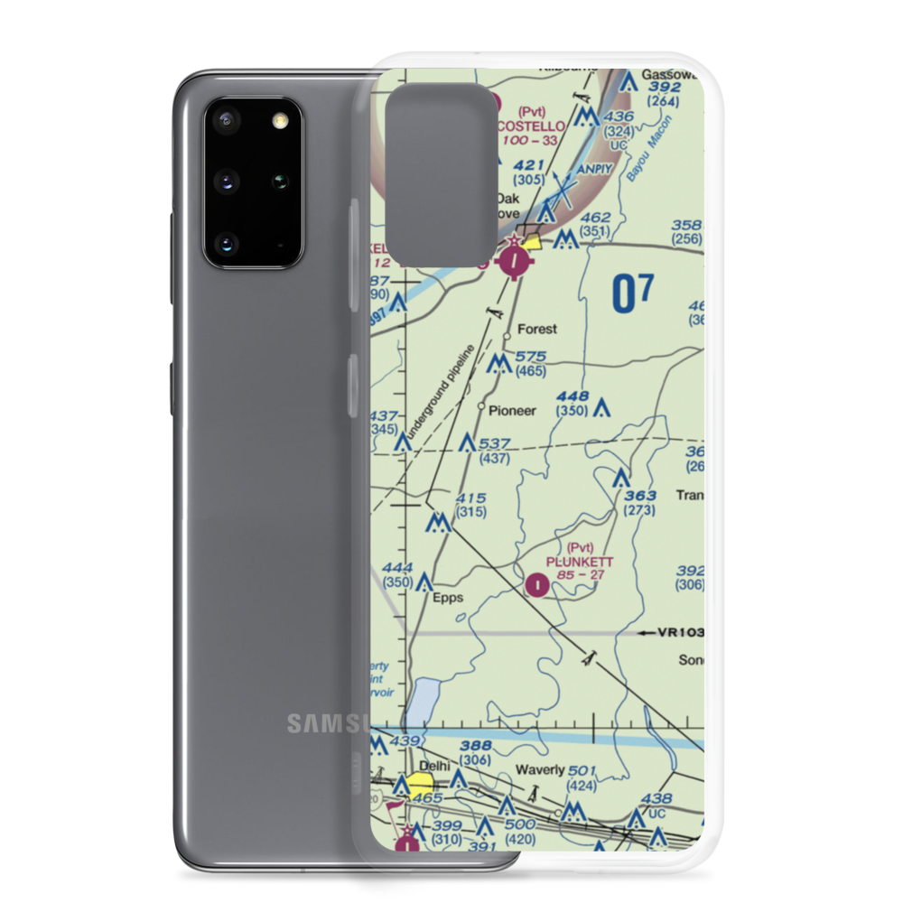 Bayou Meadows Airport (9LS1) VFR Sectional Samsung Case Samsung Galaxy S20 Plus model shown