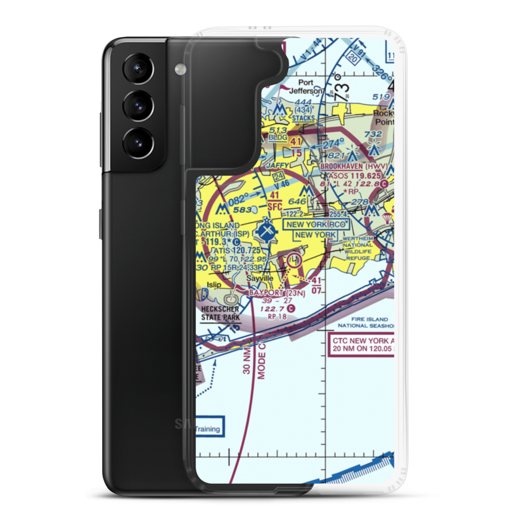 Bayport Aerodrome (23N) VFR Sectional Samsung Case Samsung Galaxy S21 Plus model shown