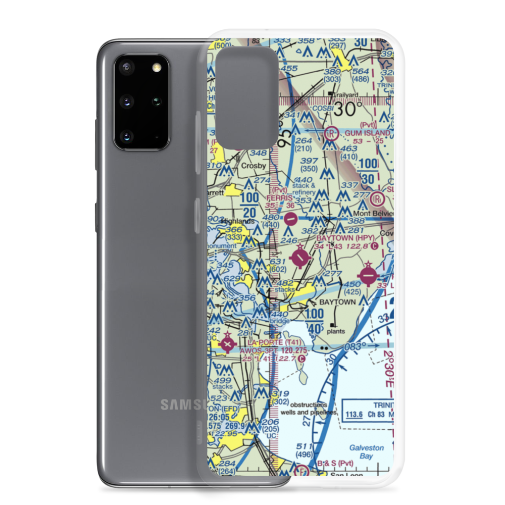 Baytown Airport (HPY) VFR Sectional Samsung Case Samsung Galaxy S20 Plus model shown