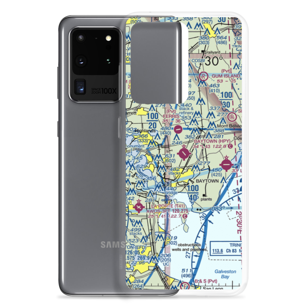 Baytown Airport (HPY) VFR Sectional Samsung Case Samsung Galaxy S20 Ultra model shown