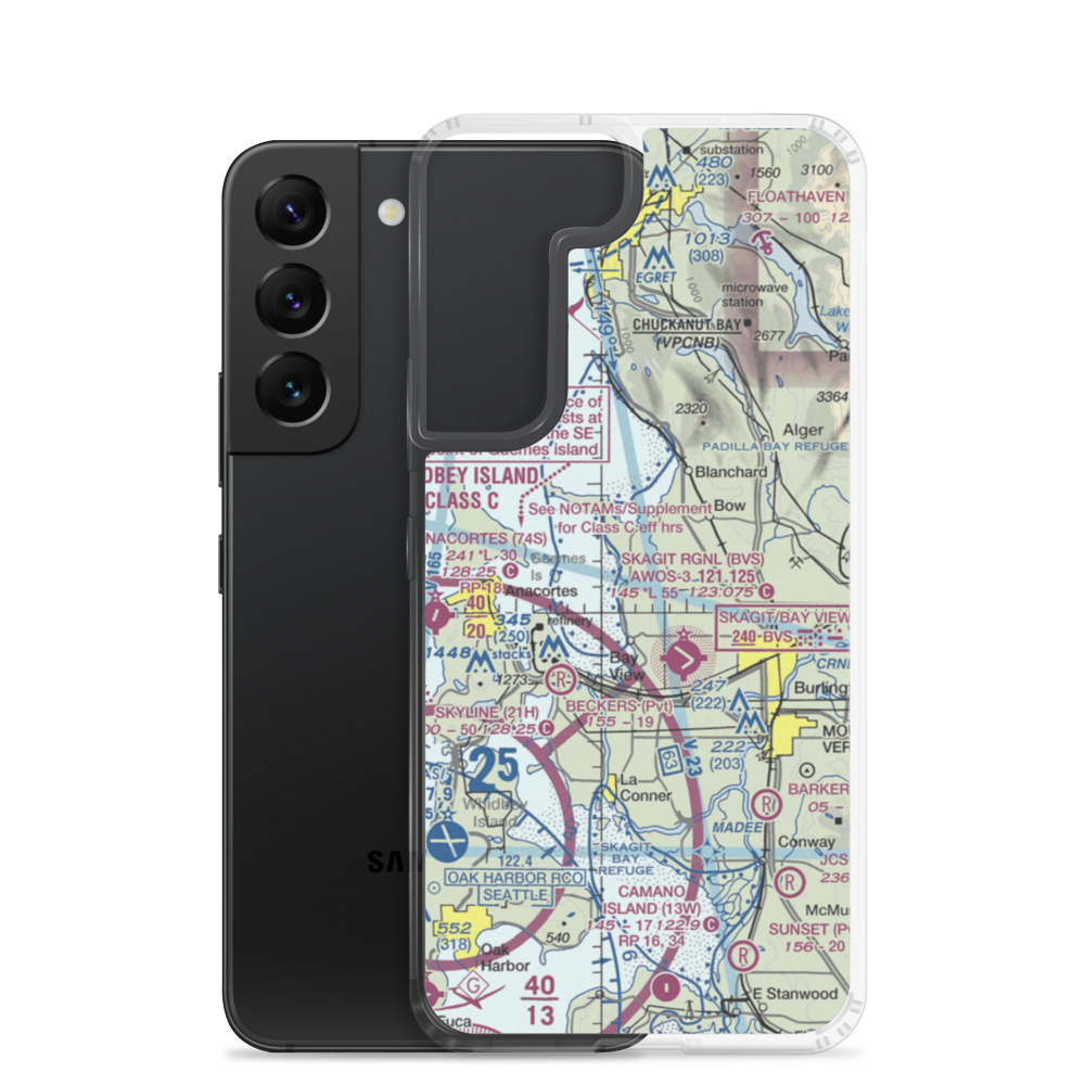 Bayview Farms Airport (WN51) VFR Sectional Samsung Case Samsung Galaxy S22 model shown