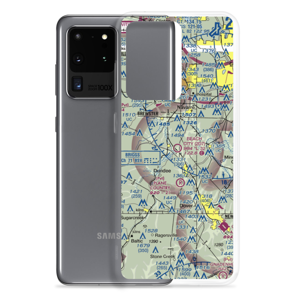 Beach City Airport (2D7) VFR Sectional Samsung Case Samsung Galaxy S20 Ultra model shown