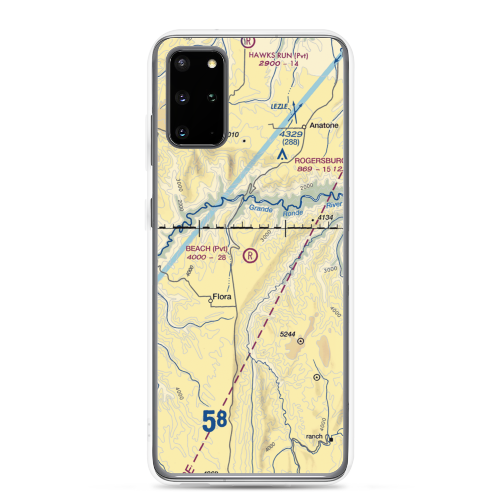 Beach Ranch Airport (OR64) VFR Sectional Samsung Case Samsung Galaxy S20 Plus model shown
