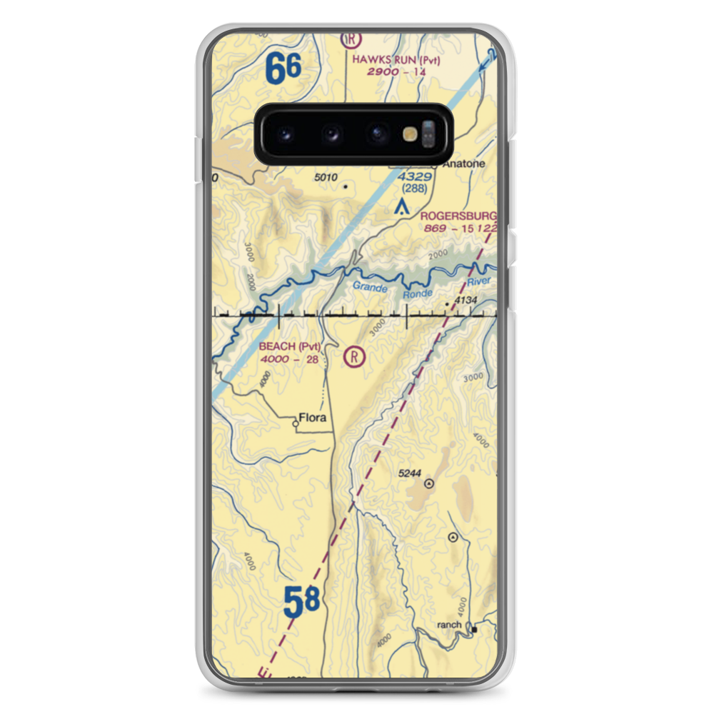 Beach Ranch Airport (OR64) VFR Sectional Samsung Case Samsung Galaxy S10+ model shown