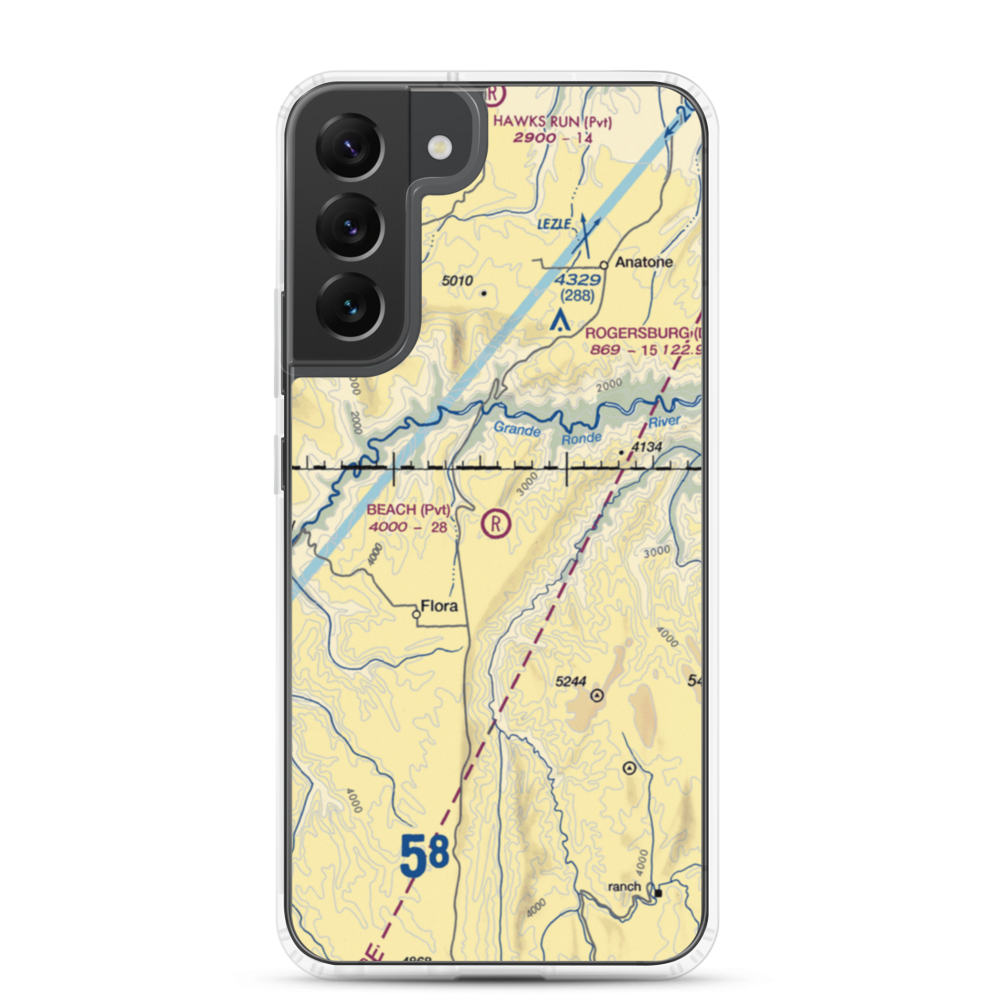 Beach Ranch Airport (OR64) VFR Sectional Samsung Case Samsung Galaxy S22 Plus model shown