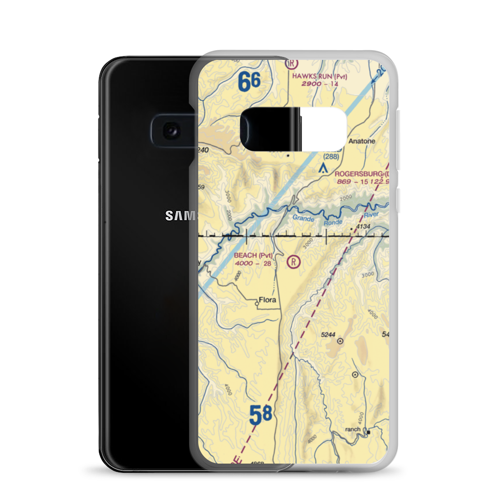 Beach Ranch Airport (OR64) VFR Sectional Samsung Case Samsung Galaxy S10e model shown